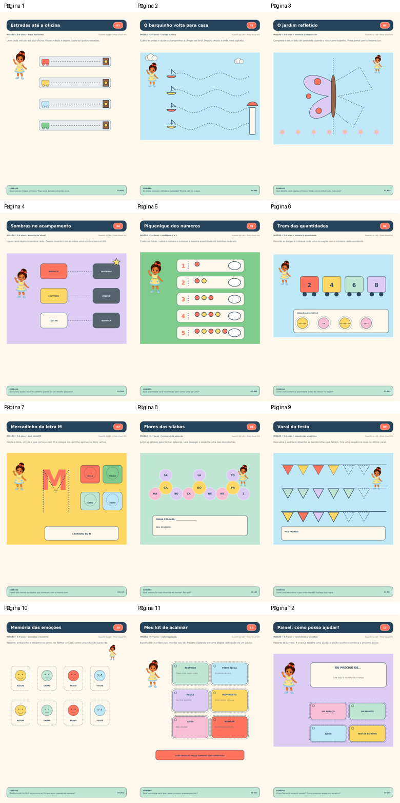 Mosaico com atividades coloridas do SuperKit